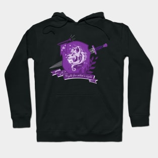 Dog crest, fight for what's right - Purple Hoodie